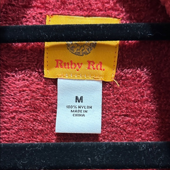 Ruby Rd. Rich Red Open Front Cardigan - Picture 2 of 10